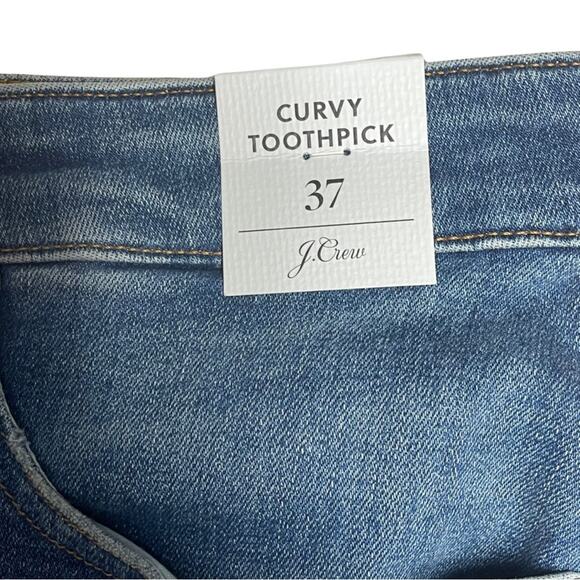 J. Crew skinny toothpick blue denim jeans stretch size 25 37 waist - Picture 3 of 5